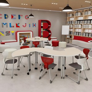 Modular Eco-Friendly Durable Student Desk and Chair Set with Flip Top Flexible Configuration for Modern School Classrooms