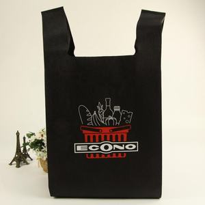 Ecológico reutilizable W corte chaleco no tejido bolsa camiseta no tejida llevar bolsa de compras de supermercado con impresión de logotipo - Product Image 2