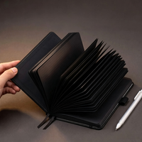 Bas quantité minimale de commande Classique Personnalisable Premium Vegan Leather Deep Red Dot Grid Lined Notebook Journal