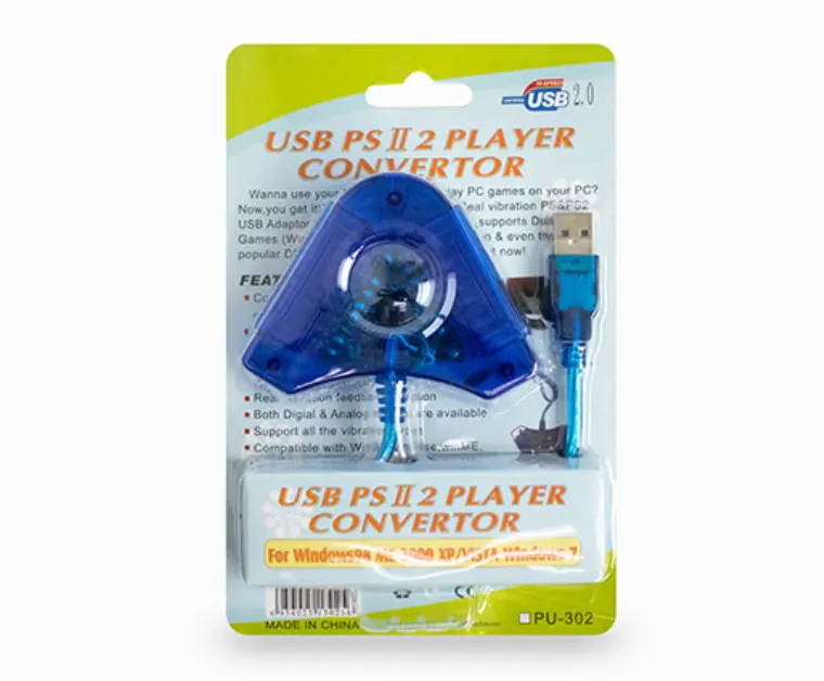 Untuk Joypad Game USB Konverter Pemutar Ganda untuk PS2 PC Game Kabel Adaptor CD untuk PS 2 USB Pengendali Game