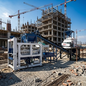Machine à blocs de béton à vibration QT10-15 à grande capacité, multifonctionnelle pour briques solides, pavés et bordures - Product Image 1