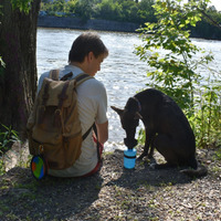Vente en gros de 18oz/520ml gobelet à boire bol distributeur d'eau pour animaux de compagnie bouteille d'eau de voyage portable pour animaux de compagnie avec bol