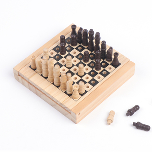 Jeu d'<span class=keywords><strong>échecs</strong></span> de poche pliant en bois avec chevilles Jeu de société pliable Stratégie de réflexion pour enfants et adultes - Product Image 4