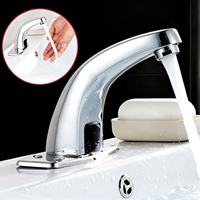 Robinet de lavabo intelligent à capteur infrarouge automatique, sans contact, en laiton, pour eau chaude et froide, économie d'eau, pour hôtels et espaces publics