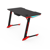 Nouveau modèle 2026 en promotion : Bureau de gaming ergonomique pliable et moderne avec éclairage RGB, surface en fibre de carbone et extensible