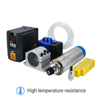 Kit moteur de broche à refroidissement par eau HLTNC 2,2 kW, onduleur 220 V, pince de broche 80 mm avec 4 supports de collet ER20 pour routeur CNC