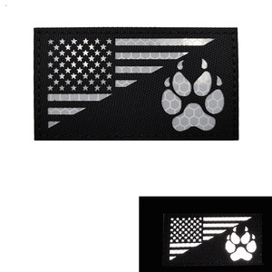 Bagliore colorato nel buio chiedi di accarezzare il cane di servizio Patch cane di servizio Patch di K-9 verde bandiera rosa Patch per la borsa tattica uniforme - Product Image 6