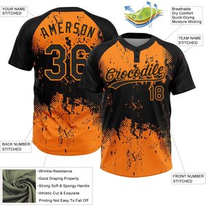 เสื้อซอฟต์บอลแบบกำหนดเอง สีดำ สีส้ม เสื้อเบสบอลแบบสั่งทำพิเศษ ระบายเหงื่อได้ดี สำหรับผู้ใหญ่ วัยรุ่น ไซส์ใหญ่ - Product Image 4