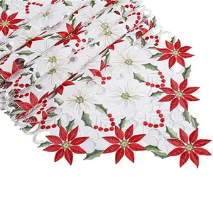 New Christmas Table Runner Luxury Holly Poinsettia Table Runners For Sale