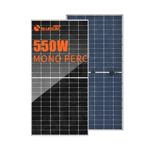 Paneles solares bifaciales Bluesun, paneles solares de medio corte de 550 vatios, módulos fotovoltaicos bifaciales mono con certificado UL, almacén de EE. UU.
