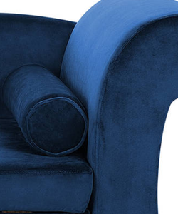 Superficie de tela de <span class=keywords><strong>terciopelo</strong></span> <span class=keywords><strong>azul</strong></span> informal Europea Premium exquisita moderna y patas de madera <span class=keywords><strong>chaise</strong></span> <span class=keywords><strong>longue</strong></span> doméstico - Product Image 4