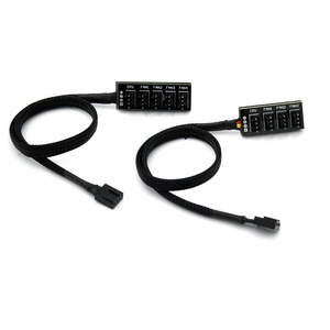 4 Pin Fan <b>Splitter</b> <b>Cable</b> 1 To 4 PWM Temp Control Extension With Braided Sleeve For PC Case Cooling Fans - Product Image 1