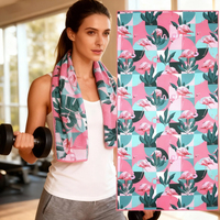 Serviette de sport d'extérieur personnalisée en microfibre gaufrée absorbante à séchage rapide pour la gym, le fitness et le yoga