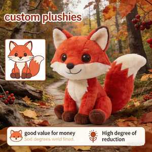 Peluche Personalizzato Volpe Rossa: Trasforma il Tuo Adorabile Design a Cartone Animato in un Amico di Peluche Abbracciabile e Realistico - Product Image 1