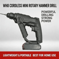 Marteau perforateur sans fil industriel portable 21V rechargeable au lithium-ion 3-en-1 avec moteur sans balais à couple élevé pour démolition et maçonnerie