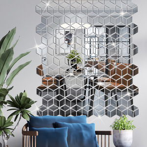 Adesivo da parete in acrilico a specchio con combinazione di diamanti e specchio adesivo stereoscopico da parete per camera dei bambini - Product Image 5