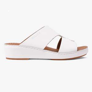 SHIKOL <span class=keywords><strong>sandales</strong></span> arabes classiques haut de gamme pour hommes en <span class=keywords><strong>cuir</strong></span> de vachette naturel blanc élégant conçu Double-sangle occasion festive chaussures pour hommes - Product Image 5