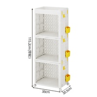Étagère de rangement de bureau en plastique créative, moderne, à 3 niveaux, durable, mobile et sur pied