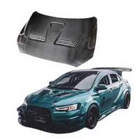 Capó de Fibra de Carbono Ligero Personalizado para Mitsubishi Lancer Evolution EVO 10 X, Capó de Motor de Fibra de Carbono 2008-2015