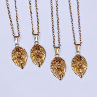 Bijoux Hip Hop en acier inoxydable plaqué or 18k, collier avec boussole, Animal de 25mm, pendentif tête de Lion pour homme