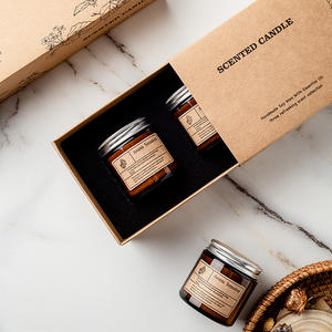 Juego de Velas Aromáticas de Cera de Soya con Etiqueta Personalizada, en Frasco de Vidrio Marrón, con Aceites Esenciales, de Lujo - Product Image 3