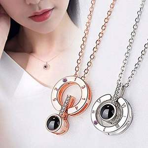 Eunavipao — collier avec pendentif rond, plaqué or 14K, bijou avec petits points, chaîne en or pour femme - Product Image 3