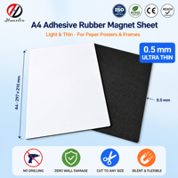 Imán de Goma Autoadhesivo para Refrigerador, Lámina de Imán de Goma Flexible de 0.5mm/1mm A4 con Adhesivo para Marco de Fotos y Pósteres