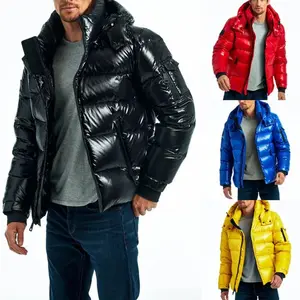 Doudoune imperméable et chaude pour hommes, manteau brillant, à la mode, coupe-vent, grandes tailles, 3xl, collection hiver 2022