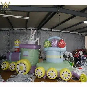 A A03 Пасхальный праздничный магазин наружное украшение прекрасный надувной кролик поезд с яйцами воздушный шар