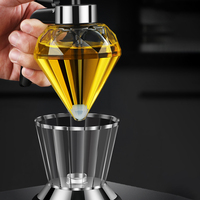 Bouteille d'huile en verre en forme de diamant, distributeur de pot de miel, offre spéciale