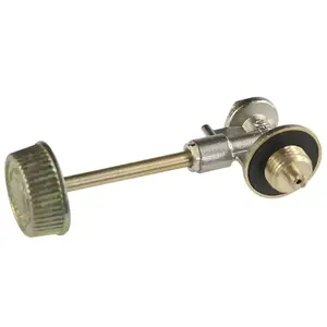 Válvula de aguja de latón M16X1.5 Tornillo Control de válvula de latón con rueda para quemador de camping de gas LPG