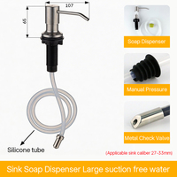 Gootsteen Dubbele Zeepdispenser Roestvrij Staal Vloeibare Zeepfles 350Ml & 1000Ml Capaciteit Schuimzeep Functie Voor Hotels