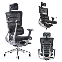 JNS801 Mobilier de bureau commercial Dossier haut Cadre en aluminium massif Chaise de bureau ergonomique en maille avec soutien lombaire