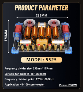 5525 Crossover ağ <span class=keywords><strong>2</strong></span> yönlü ses Metal hoparlör tiz bas frekans bölücü distorsiyonsuz çift ses için 15-18 - Product Image 6