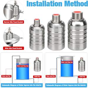 Auslaufsicheres Schwimmerventil Wassertank-Schwimmerventil 304 Edelstahl Automatische Wasserstandsregelung Schwimmventil für Wassertank - Product Image 6