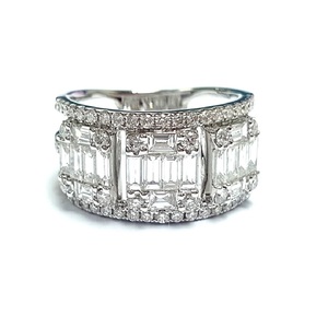 Anillos de Oro Blanco de 18k Clásicos y Deslumbrantes, con Corte Brillante de Alta Calidad, 2.00 CT, Diseño de Racimo Cuadrado, para Mujer, Regalo de Aniversario o Fiesta, Invisible - Product Image 1