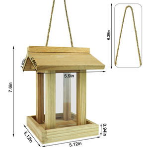モダン大容量耐候性簡単充填クリーンデザインスタイリッシュな家の木製バードフィーダー庭の装飾用バードウォッチング - Product Image 2