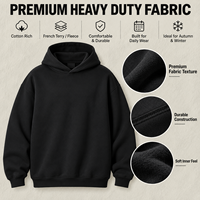 Sweat à capuche personnalisé avec logo, pour homme, 100% coton, épais, lourd, uni, surdimensionné, streetwear