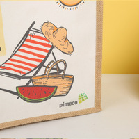 Sac en toile de jute pliable personnalisé avec logo, de haute qualité, durable, écologique, réutilisable, avec poignée d'épaule pour les voyages quotidiens et les pique-niques