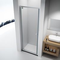 Cabine de douche élégante pour salle de bain, porte pivotante en aluminium avec verre trempé de 6/8 mm