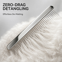 Brosse à poils pour animaux de compagnie Yingji en aluminium avec fonctions de massage, de démêlage et d'élimination des poils pour chats et chiens