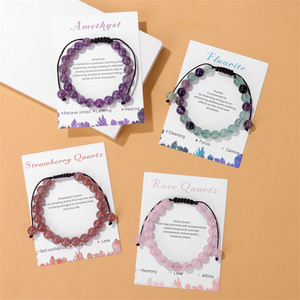 Tarjeta <span class=keywords><strong>de</strong></span> piedra Natural <span class=keywords><strong>de</strong></span> 8mm, <span class=keywords><strong>poder</strong></span> curativo, cuentas <span class=keywords><strong>de</strong></span> cristal <span class=keywords><strong>de</strong></span> piedras preciosas, pulsera <span class=keywords><strong>de</strong></span> piedra <span class=keywords><strong>de</strong></span> <span class=keywords><strong>la</strong></span> <span class=keywords><strong>Amistad</strong></span> ajustable tejida a mano, joyería - Product Image 5