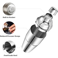 Camol 스테인리스 칵테일 쉐이커 750ml 바텐더 믹싱컵 스트레이너 포함