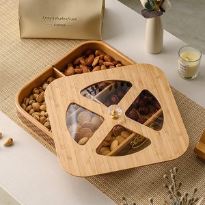 Simple wooden divided plate, high-value Instagram-worthy breakfast set, baby <b>tray</b>, wooden food and dried fruit <b>storage</b> plate - Product Image 2