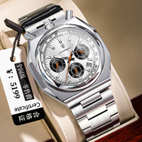 Montre Homme Sportive Multifonctionnelle Lumineuse en Acier Inoxydable à Quartz Étanche de Marque – Idéale pour la Diffusion en Direct