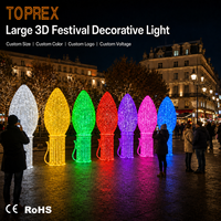 Décorations de Noël géantes pour pelouse, ampoules LED 3D surdimensionnées, sculpture de gros ampoules C9, lumières de jardin rétro sur piquets