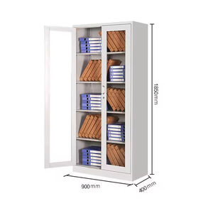 Classeur moderne réglable en acier avec portes battantes en verre double utilisation école et hôtel meubles de rangement commerciaux - Product Image 4