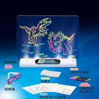 Vente chaude éducatif enfants magique 3d led planche à dessin bricolage 3d magique tapis de dessin pour enfants drôle jouet enfants