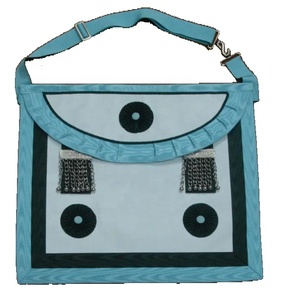 Tablier disney brodé à la main, accessoire de haute qualité en peau d'agneau, bleu, idéal pour maître maçons - Product Image 1