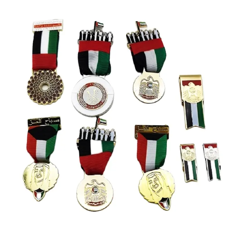 Custom National Day Souvenir Collection Of UAE Saudi Arabia Zinc Alloy Lapel Pin